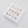 DIMENSIONAL MULTI CZ STARBURST CZ POLISH 316L SURGICAL STEEL NOSE HOOP RING BOX